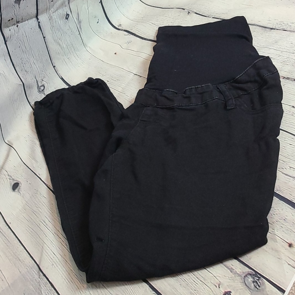 Black jean jegging full panel maternity pants
